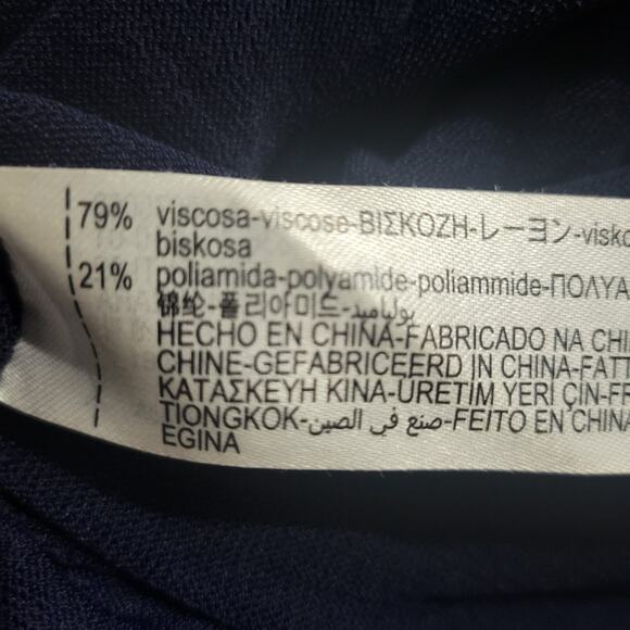 Zara Knit Maxi Dress Blue Sheer V Neck Oversized Belt Caftan Long Viscose Medium - Picture 14 of 14